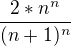 kopírovat do textarea $\frac{2*n^n}{(n+1)^n}$
