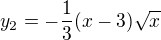 $y_2=-\frac{1}{3}(x-3)\sqrt{x} $