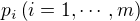 $p_i \(i=1,\cdots,m\)$