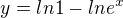 $y=ln1-lne^x$