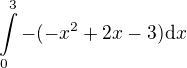 kopírovat do textarea $\int\limits_0^3-(-x^2+2x-3)\d x$