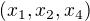 $(x_{1}, x_{2}, x_{4})$