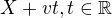 $X+vt, t\in\mathbb R$