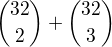 ${32\choose2}+{32\choose3}$