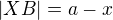 $|XB|=a-x$