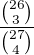 $\frac{{26\choose3}}{{27 \choose4}}$