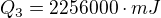 $Q_{3}=2 256 000\cdot mJ$