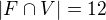 $|F\cap V|=12$