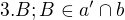 $3. B; B \in a' \cap b$