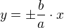 $y=\pm\frac ba\cdot x$