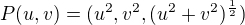 $P(u,v)=(u^{2},v^{2},(u^{2}+v^{2})^{\frac{1}{2}})$
