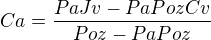 $Ca=\frac{PaJv - PaPozCv}{Poz-PaPoz}$