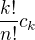 $ \frac{k!}{n!}c_k$