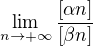 $\lim_{n\to+\infty }\frac{[\alpha n]}{[\beta n]}$
