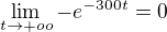 $\lim_{t\to+oo}-e^{-300t}=0$