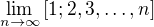 $\lim_{n\to\infty}\,[1;2,3,\ldots,n]$