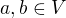 $a, b \in V$
