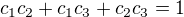 $c_1c_2+c_1c_3+c_2c_3=1$