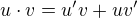 $ u\cdot v=u'v+uv'$