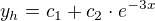kopírovat do textarea $y_h=c_1+c_2\cdot e^{-3x}$