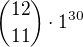 ${12\choose11}\cdot1^{30}$
