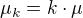 $\mu_k =k\cdot \mu$