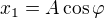 $x_1=A\cos\varphi$