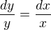 kopírovat do textarea $\frac{dy}{y} = \frac{dx}{x}$