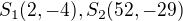 kopírovat do textarea $S_1(2,-4), S_2(52,-29)$