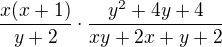 $\frac{x(x+1)}{y+2}\cdot\frac{y^2+4y+4}{xy+2x+y+2}$