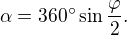 kopírovat do textarea $\alpha = 360° \sin \frac{\varphi}{2}.$
