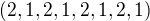 $(2,1,2,1,2,1,2,1)$