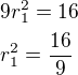 kopírovat do textarea $9r_1^2=16\nlr_1^2=\frac{16}{9}$