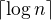 $\lceil \log n \rceil$