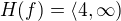 $H(f)=\langle4,\infty )$