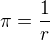 $\pi =\frac{1}{r}$