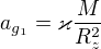$a_{g_1}=\varkappa \frac{M}{R^{2}_{z}}$