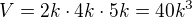 kopírovat do textarea $V=2k\cdot 4k\cdot 5k=40k^3$