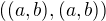 $((a,b),(a,b))$