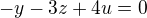 kopírovat do textarea $-y - 3z + 4u = 0$