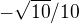 $-\sqrt{10}/10$