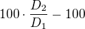 kopírovat do textarea $100\cdot \frac{D_{2}}{D_{1}} - 100$
