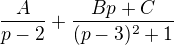 kopírovat do textarea $\frac{A}{p-2}+\frac{Bp+C}{(p-3)^2+1}$