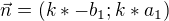 kopírovat do textarea $\vec{n}=(k*-b_1;k*a_1)$