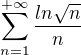 kopírovat do textarea $\sum_{n=1}^{+\infty } \frac{ln\sqrt{n}}{n}$