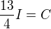 kopírovat do textarea $\frac{13}{4}I=C$