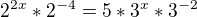 $2^{2x}*2^{-4}=5*3^{x}*3^{-2}$