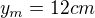 $y_{m}=12cm$