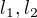 $l_{1}, l_{2}$