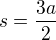 $s=\frac{3a}{2}$